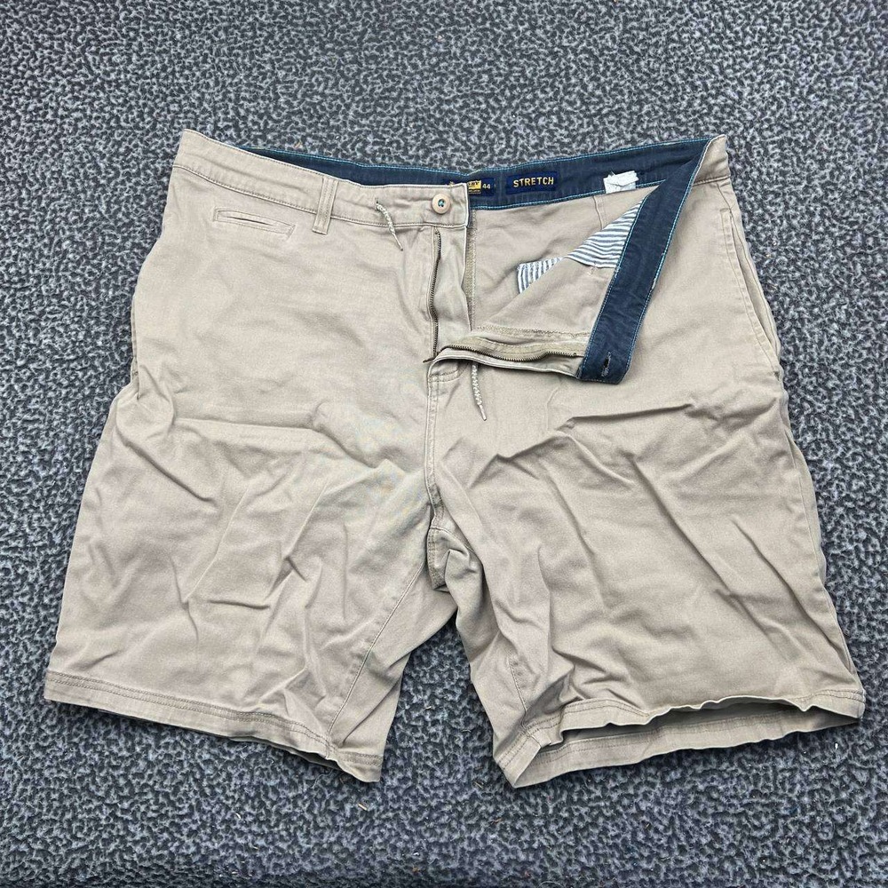 Rugby University Chino Shorts Men 44 Stretch Tan Khaki Flat Front Casual